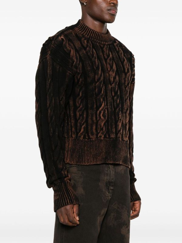 Garment Dyed Cable Knit