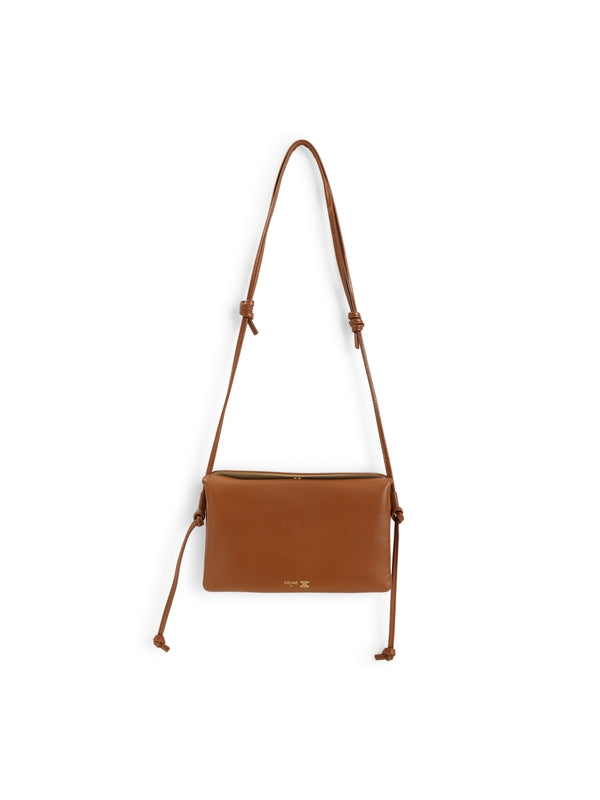 Trio flap leather shoulder bag