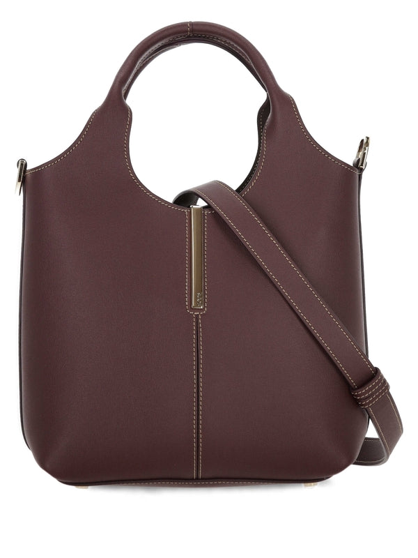Tod'S Burgundy Tote Bags