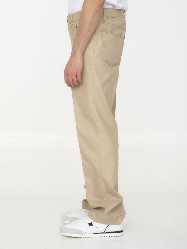 Contrast Stitch Cotton Pants