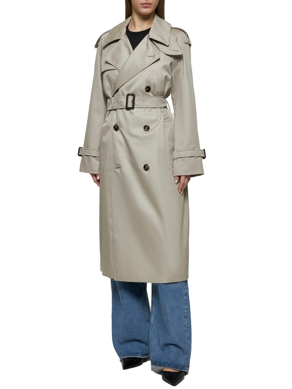 Beige Cotton Trench Coat