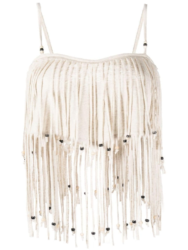 Bead Fringe
  Sleeveless Top