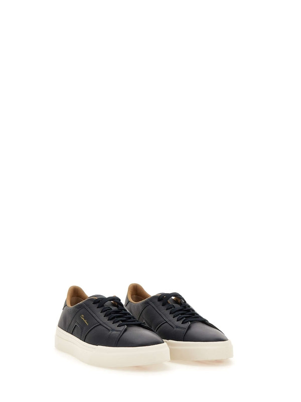 Santoni Navy Low Top Sneakers