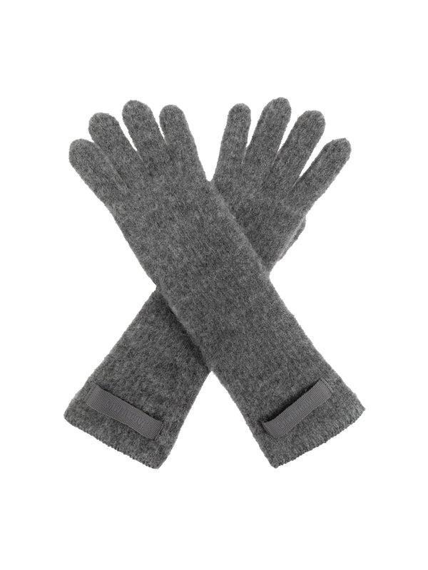 Logo Label Wool Blend Gloves