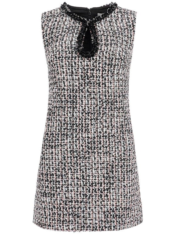 Bouclé Tweed Sleeveless Mini Dress