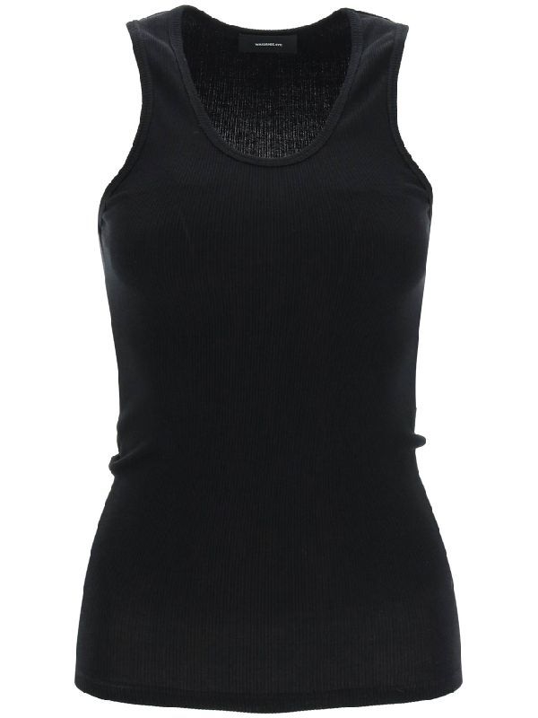 Black Cotton Rib Tank Top