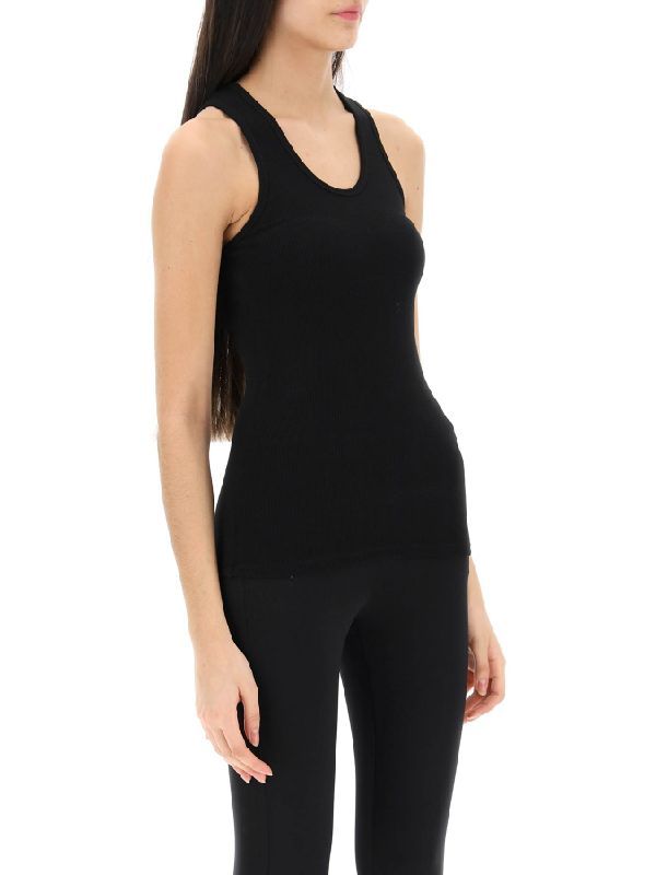 Black Cotton Rib Tank Top