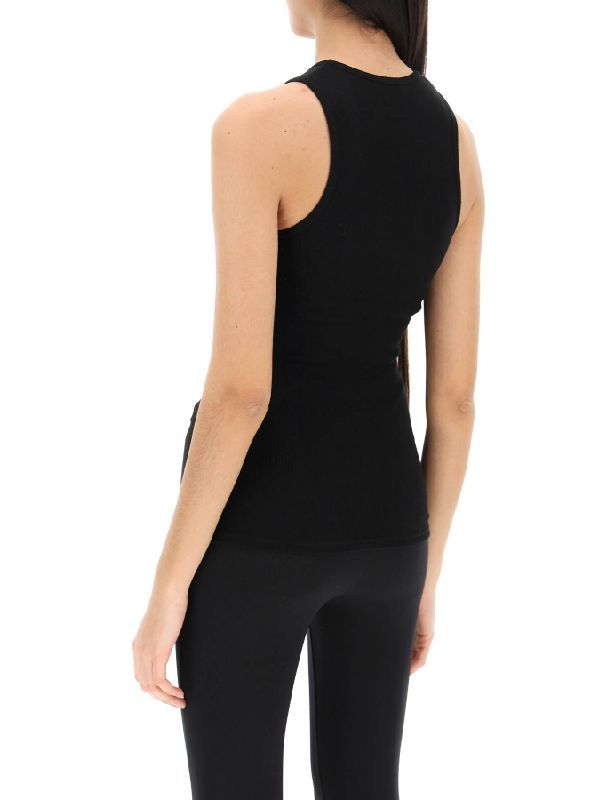 Black Cotton Rib Tank Top