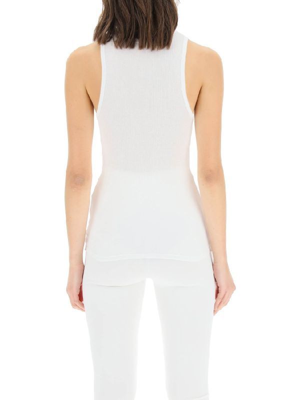 White Cotton Rib Tank Top