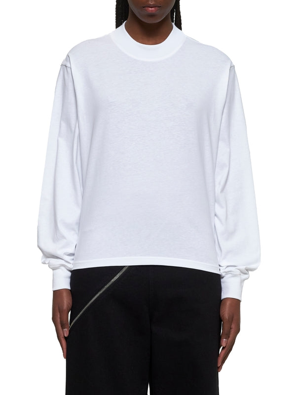 Back Logo White Cotton Sweatshirt