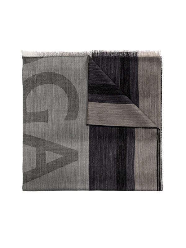 Logo Printing Stripe Pattern
  Silk Linen Scarf