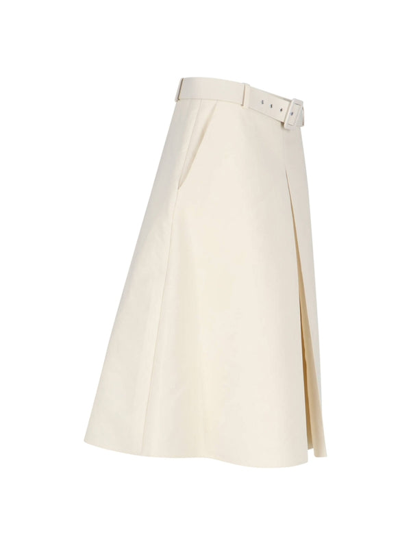 Belt Cotton Flare Skirt