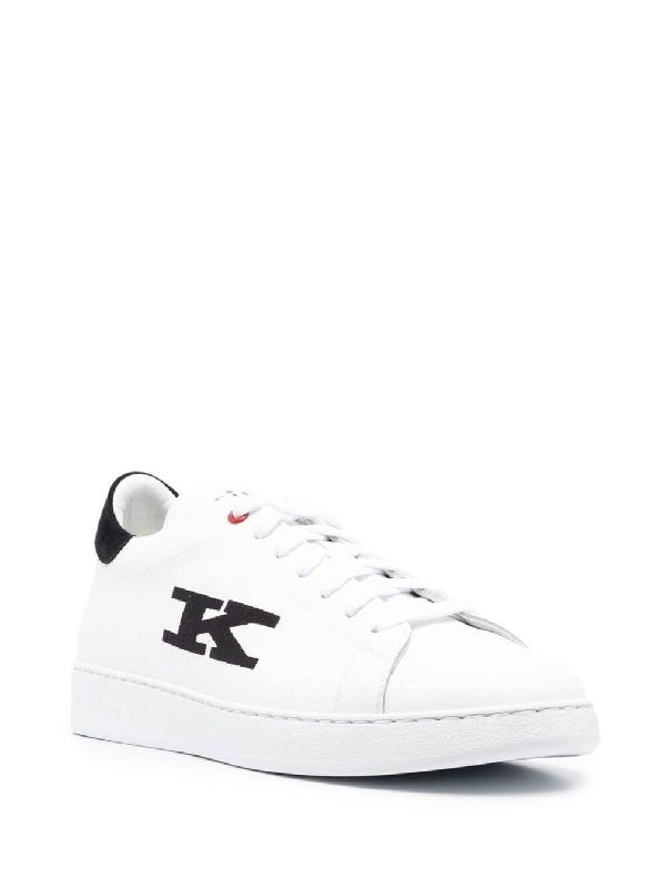 Logo Embroidered Leather Sneakers