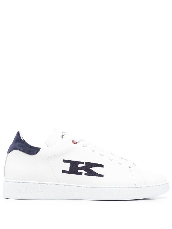 Logo Embroidered Leather Sneakers