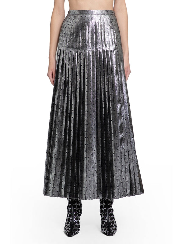 Silk Blend Polka Dot Skirt