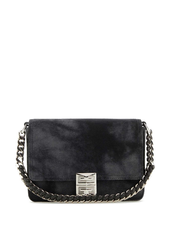 Washed Denim Medium Chain Shoulder Bag