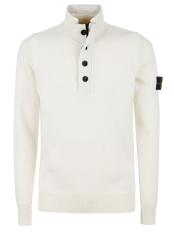 Wappen Patch Highneck Buttonup Knit