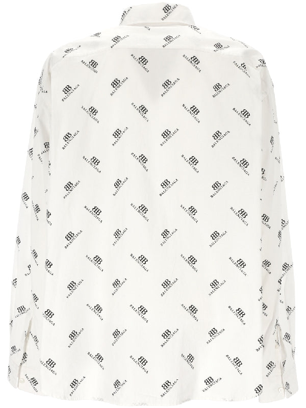 All Over Logo Print Cotton Shirt