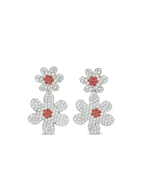 Rhinestone Flower Detail Earrings