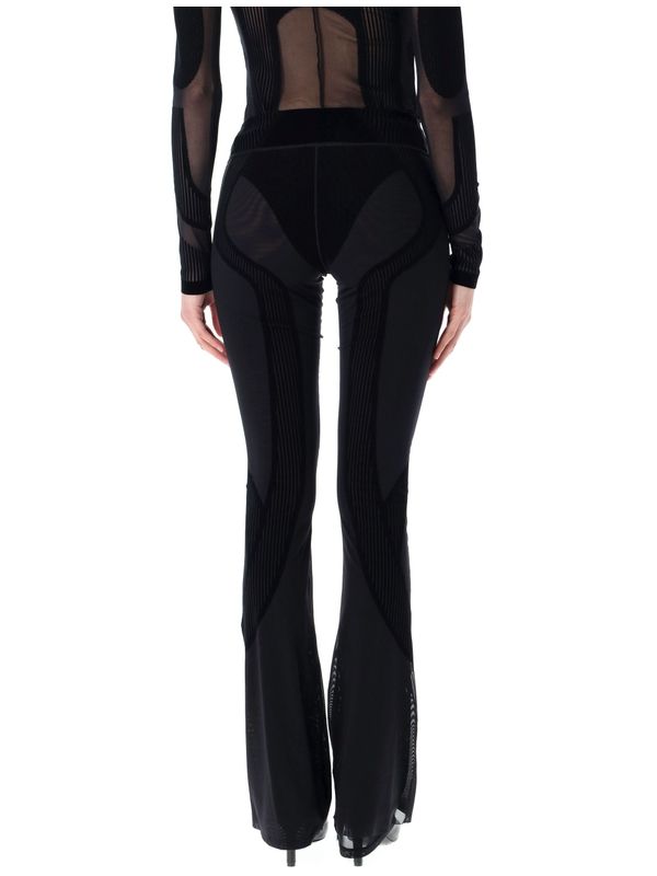 Flock Mesh Flare Leggings