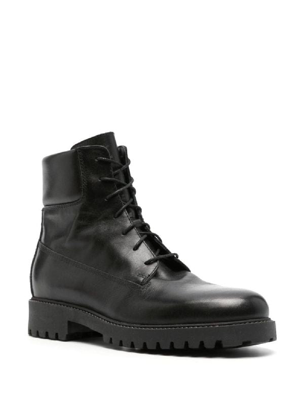 Husky Calfskin Lace-Up Boots