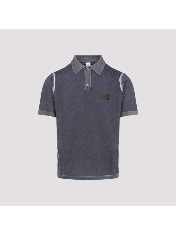 Logo Patch Cotton Silk Polo Shirt