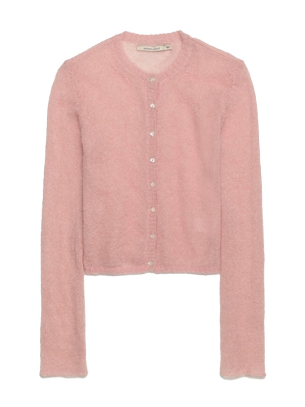 Tantal Round Neck Pink Cardigan