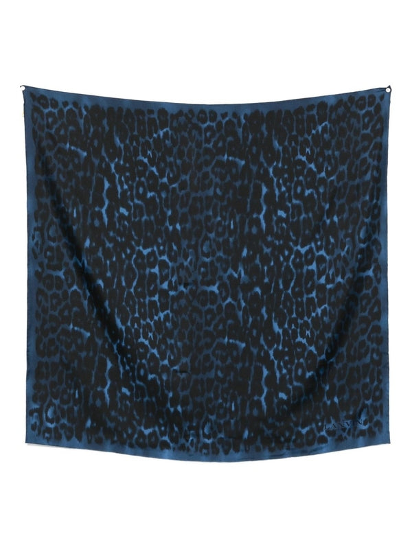 Lanvin Navy Silk Mufflers