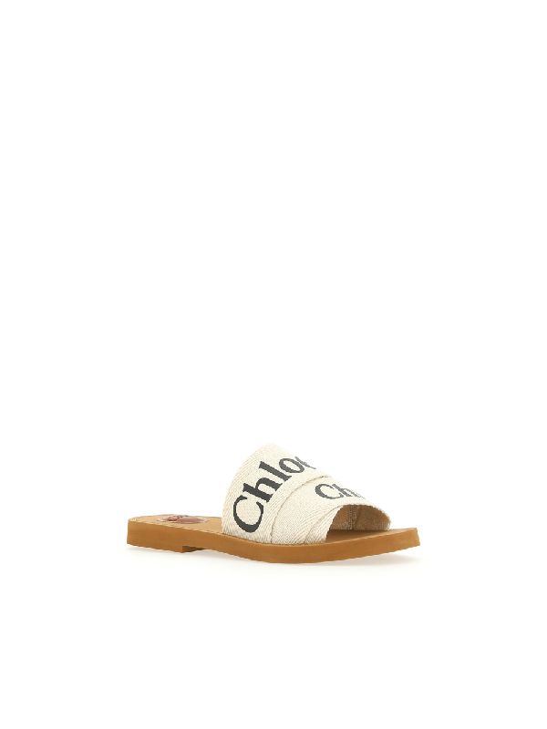 Woody Logo Strap Flat Sandals