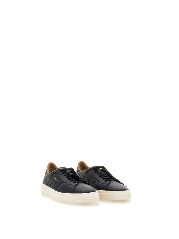 Santoni Navy Low Top Sneakers