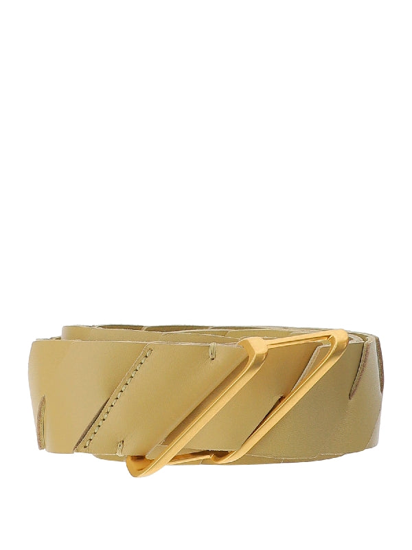 Woven Buckle Leather Belt