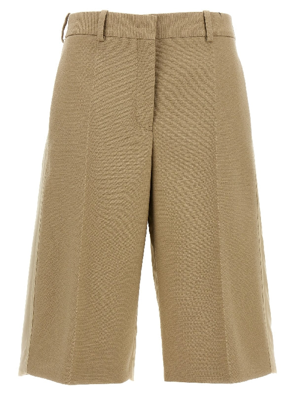 Back Layered Wool Bermuda Shorts