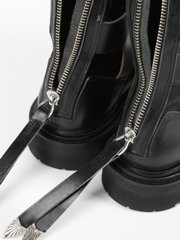 Embellishment Detail Leather Lace-up Boots