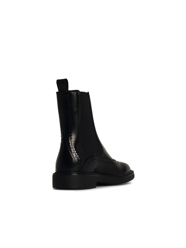 Black Leather Chelsea Boots - Jente