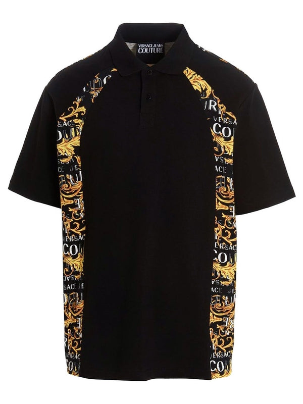 Baroque Pattern Panel Polo Shirt