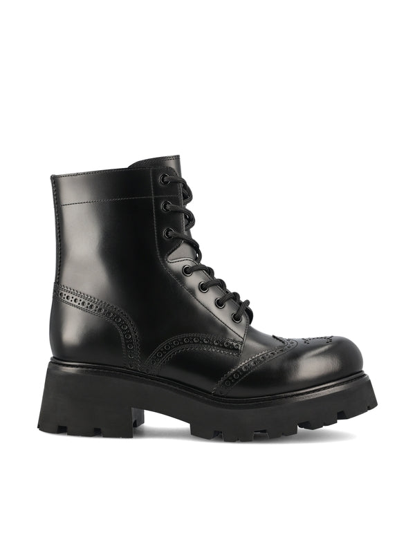 Triomphe Logo Leather Lace-up Boots