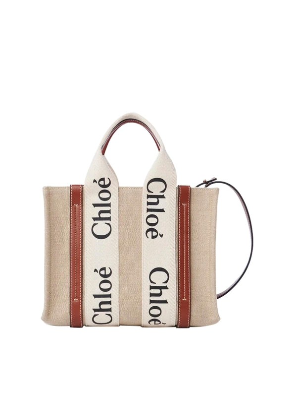 Woody logo small tote bag