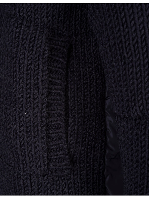 Wool Knit Padding Zip-Up