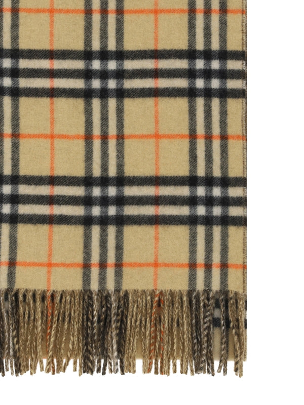 Check Pattern Cashmere Scarf