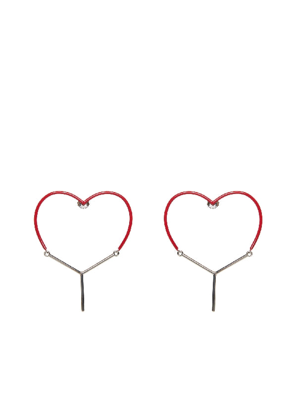 Y Heart Hoop Earrings