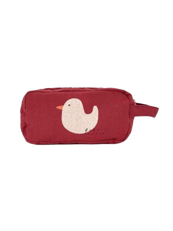 Bird Printed Cotton Pouch Bag