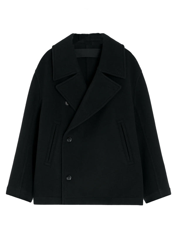 Boxy Double Wool Peacoat