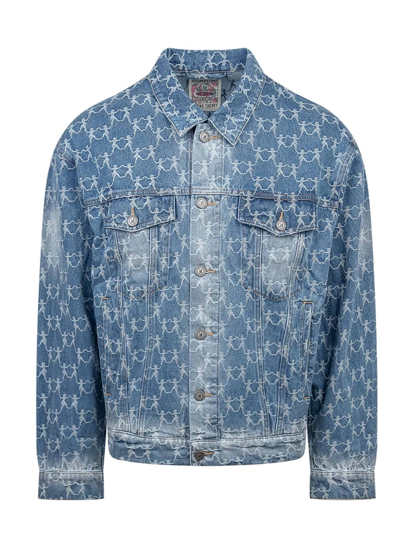 Allover Pattern Jacquard Denim Jacket