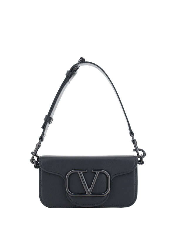 V Logo Leather Small Crossbody Bag