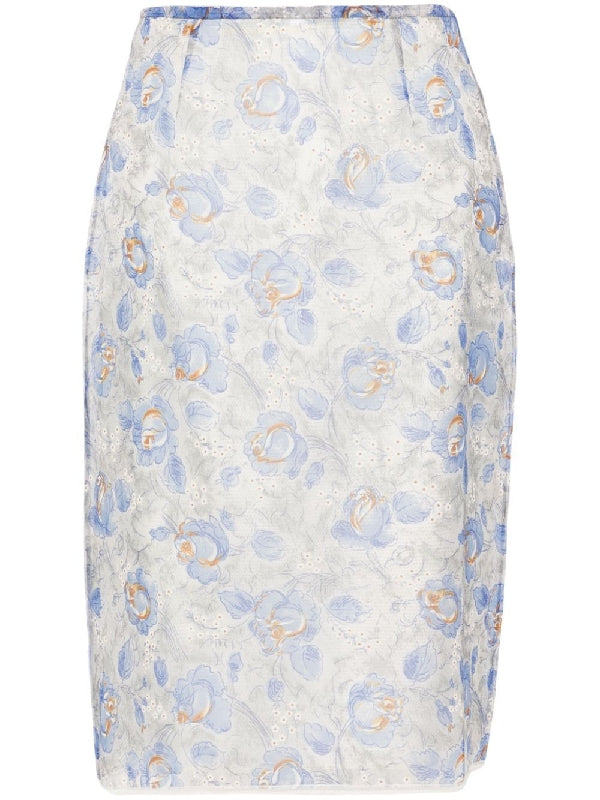 Allover Printing Midi Skirt