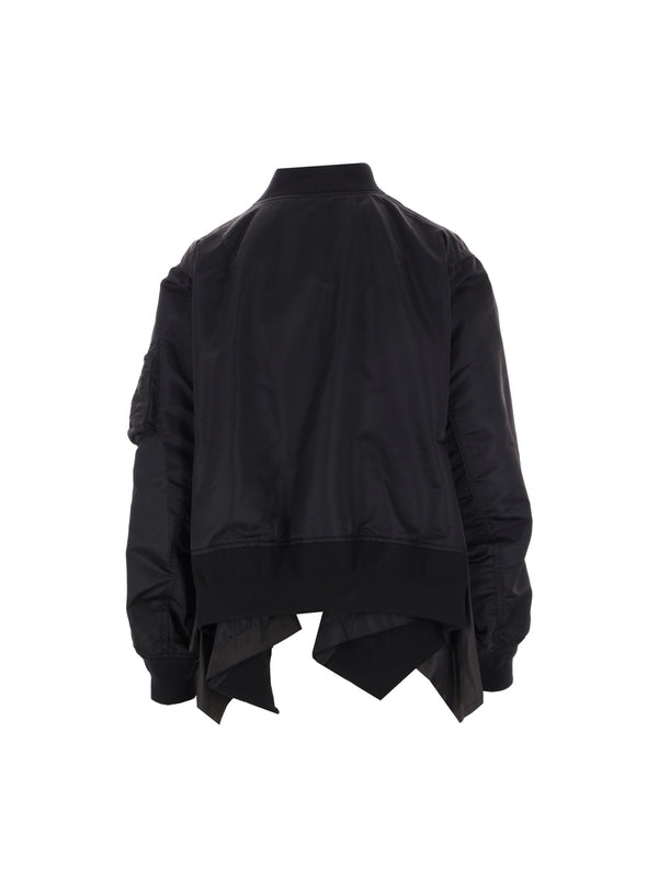 Asymmetrical Panel Nylon
  Bomber