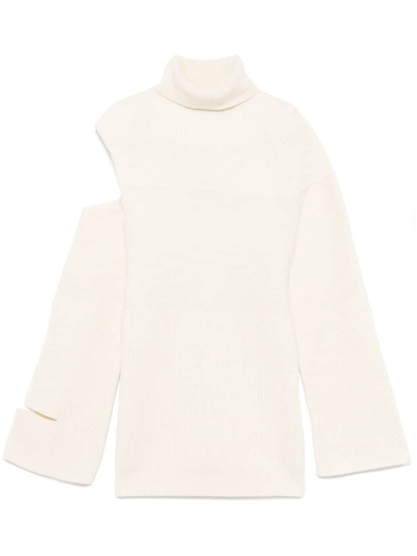 Sleeve Cutout Highneck Knit