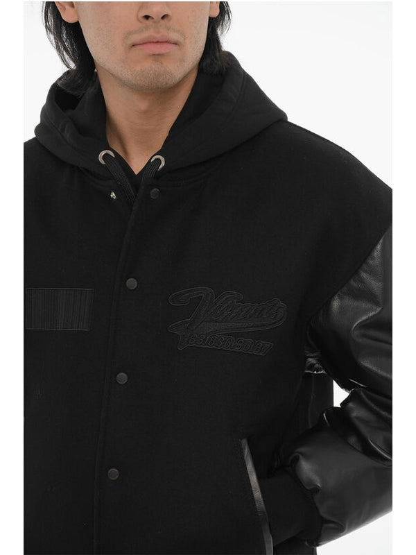 Black Wool Bomber Jacket