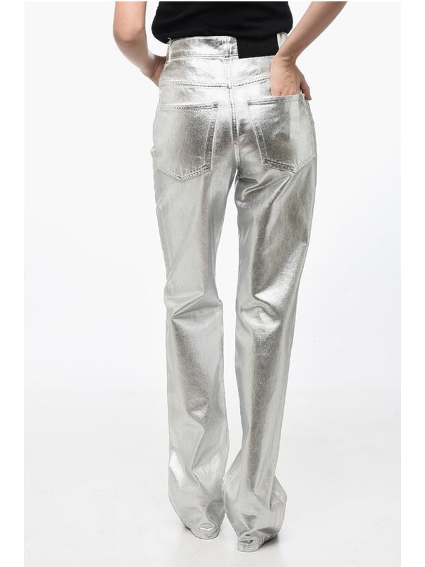 Metallic Cotton Pants