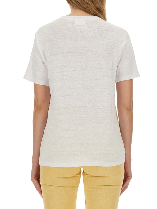 Zewel Logo Printed Linen T-Shirt